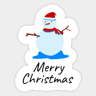 Marry Christmas Snowman Sticker